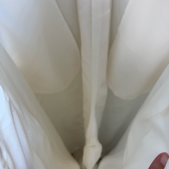 Jill Stuart Halter Wide Leg Jumpsuit White Off-White Elegant Flowy Deep V-Back - Picture 12 of 16